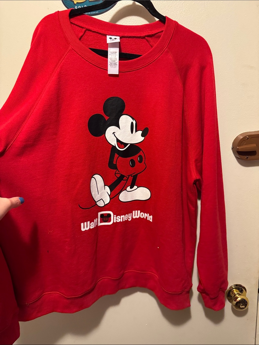 Disney Red Mickey Mouse Walt Disney World Sweatshirt